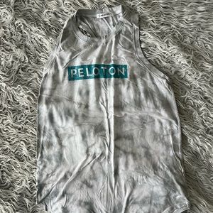 Peloton Gray & Teal Tie Dye Tank